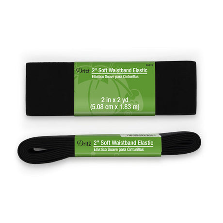 Dritz Soft Waistband Elastic - Black - 2" x 2 YD