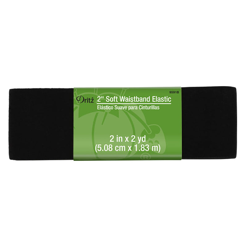 Dritz Soft Waistband Elastic - Black - 2" x 2 YD
