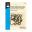 Dritz Extra-Large Hooks & Eyes - Antique Brass - 3 Sets