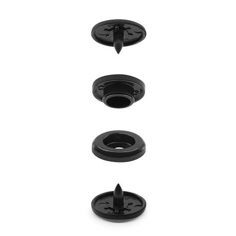Dritz Plastic Round Snaps - Black - 0.5", 12 SETS