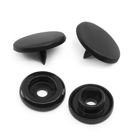 Dritz Plastic Round Snaps - Black - 0.5", 12 SETS