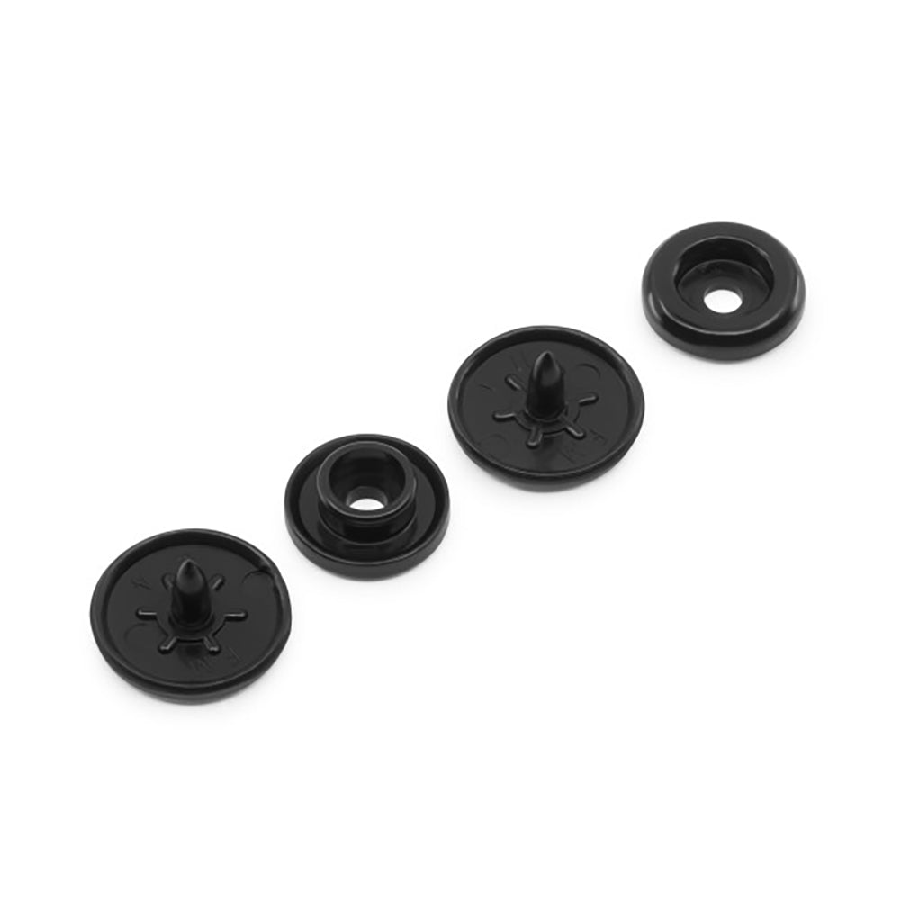 Dritz Plastic Round Snaps - Black - 0.5", 12 SETS