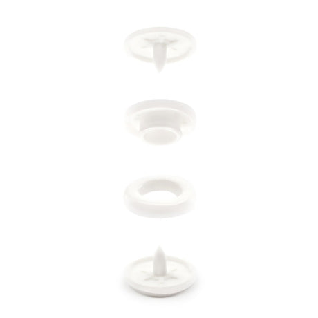 Dritz Plastic Round Snaps - White - 0.5", 12 SETS
