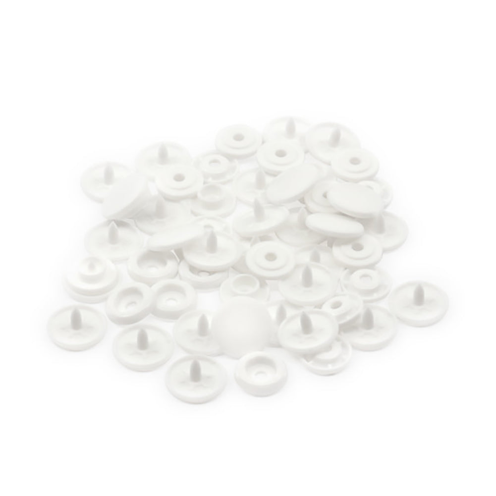 Dritz Plastic Round Snaps - White - 0.5", 12 SETS