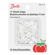 Dritz Plastic Round Snaps - White - 0.5", 12 SETS