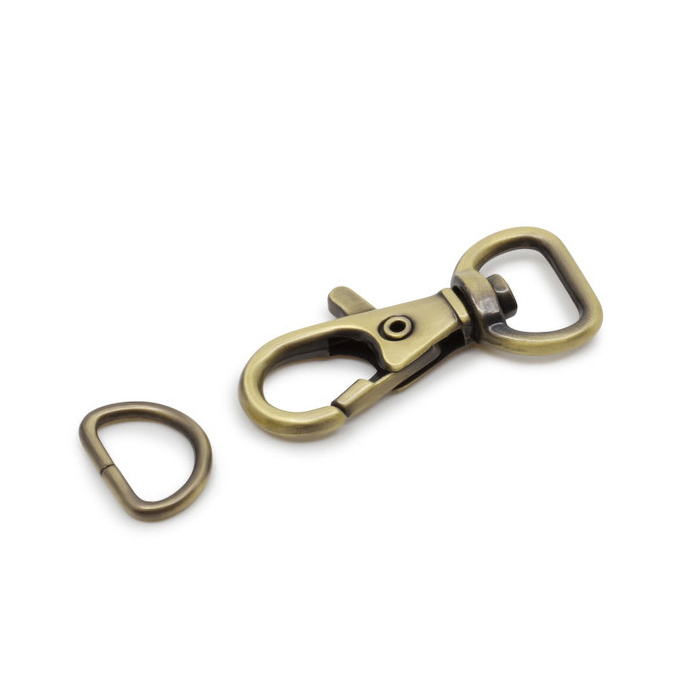Dritz Swivel Hooks & D-Rings - 0.5" Antique Brass - 12 Sets