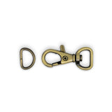 Dritz Swivel Hooks & D-Rings - 0.5" Antique Brass - 12 Sets