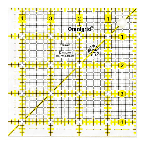 Omnigrid Square Ruler Template - 4.5" x 4.5"