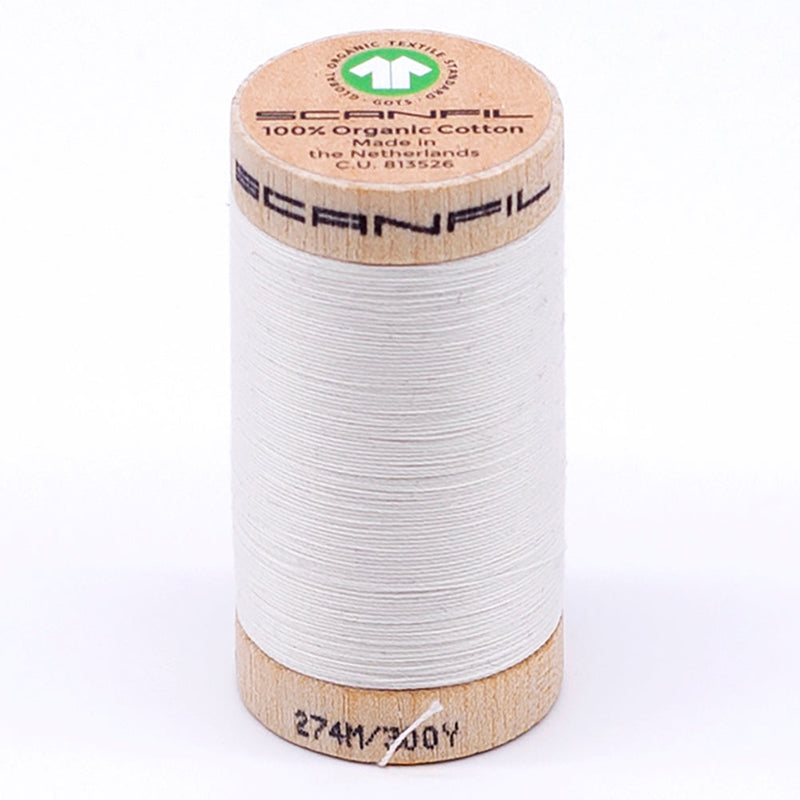 SCANFIL® 30wt Organic Pima Cotton Thread 300 yds - 4801 Coconut Milk