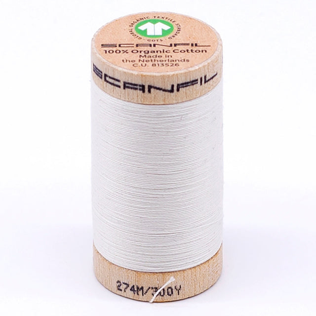 SCANFIL® 30wt Organic Pima Cotton Thread 300 yds - 4801 Coconut Milk