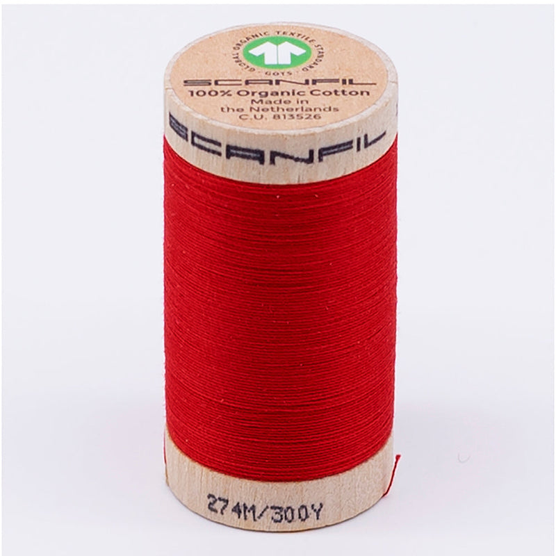 SCANFIL® 30wt Organic Pima Cotton Thread 300 yds - 4805 High Risk Red