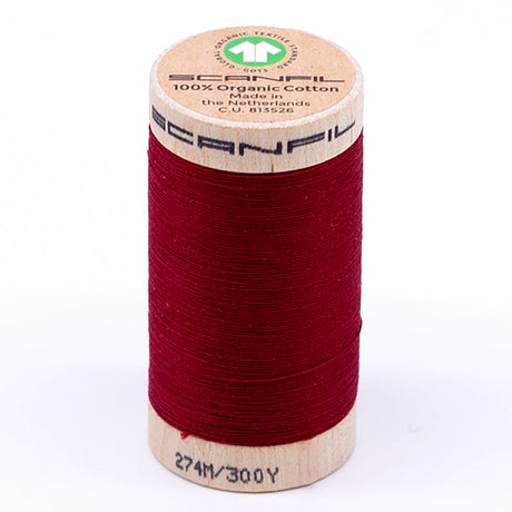 SCANFIL® 30wt Organic Pima Cotton Thread 300 yds - 4806 Crimson