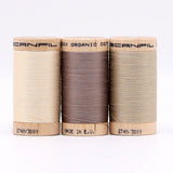 SCANFIL® 30wt Organic Pima Cotton Thread Trio Set - 3ct 300yd Spools - Tan Shades