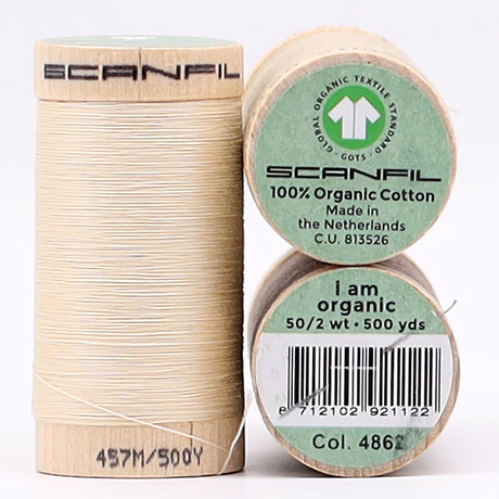 SCANFIL® 50wt Organic Pima Cotton Thread Trio Set - 3ct 500yd Spools - Tan Shades