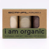 SCANFIL® 50wt Organic Pima Cotton Thread Trio Set - 3ct 500yd Spools - Tan Shades