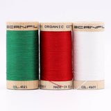 SCANFIL® 30wt Organic Pima Cotton Thread Trio Set - 3ct 300yd Spools - Holiday
