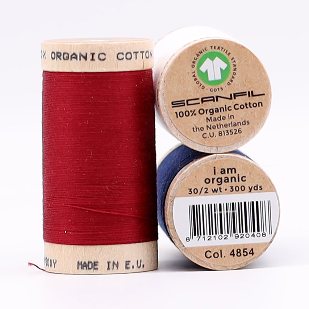 SCANFIL® 30wt Organic Pima Cotton Thread Trio Set - 3ct 300yd Spools - Patriotic