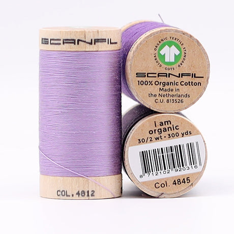 SCANFIL® 30wt Organic Pima Cotton Thread Trio Set - 3ct 300yd Spools - Cool Purples