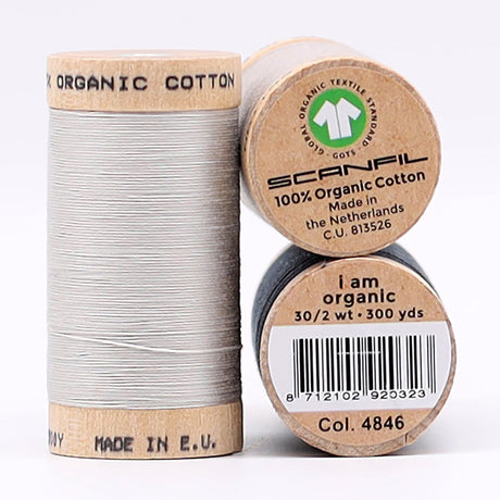 SCANFIL® 30wt Organic Pima Cotton Thread Trio Set - 3ct 300yd Spools - Stormy Grays