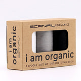 SCANFIL® 30wt Organic Pima Cotton Thread Trio Set - 3ct 300yd Spools - Achromatics