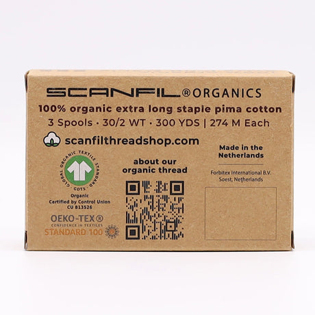 SCANFIL® 30wt Organic Pima Cotton Thread Trio Set - 3ct 300yd Spools - Earthy Browns