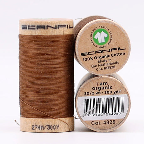 SCANFIL® 30wt Organic Pima Cotton Thread Trio Set - 3ct 300yd Spools - Earthy Browns