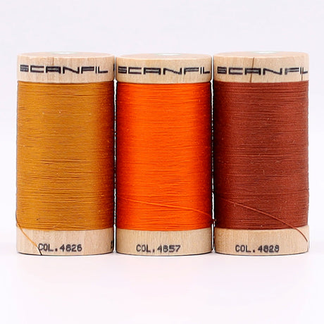 SCANFIL® 30wt Organic Pima Cotton Thread Trio Set - 3ct 300yd Spools - Harvest Hues