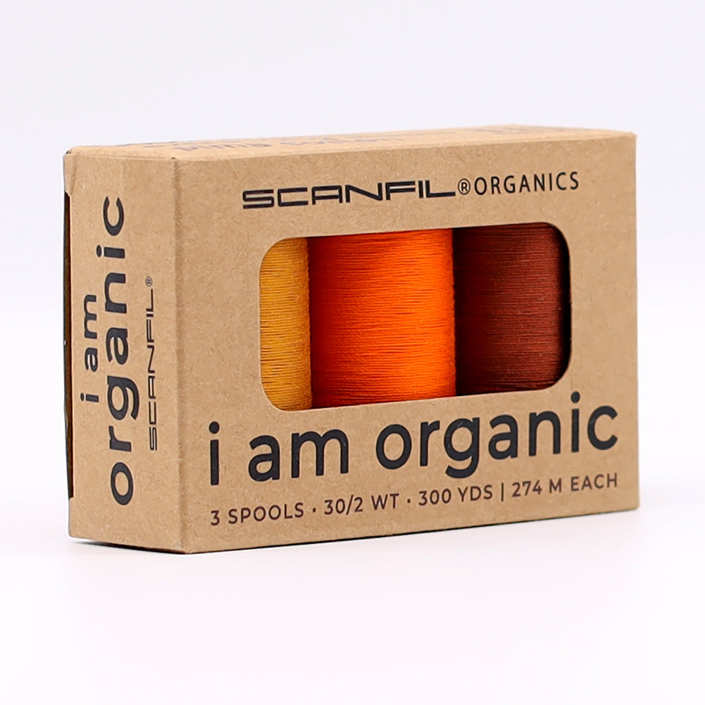 SCANFIL® 30wt Organic Pima Cotton Thread Trio Set - 3ct 300yd Spools - Harvest Hues