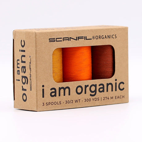 SCANFIL® 30wt Organic Pima Cotton Thread Trio Set - 3ct 300yd Spools - Harvest Hues