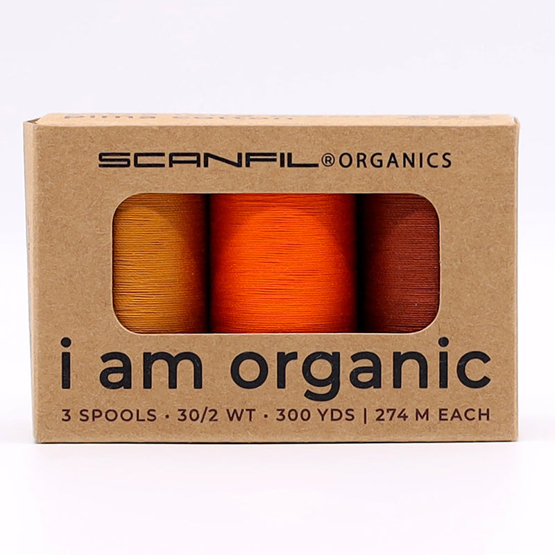 SCANFIL® 30wt Organic Pima Cotton Thread Trio Set - 3ct 300yd Spools - Harvest Hues