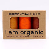 SCANFIL® 30wt Organic Pima Cotton Thread Trio Set - 3ct 300yd Spools - Harvest Hues