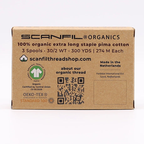 SCANFIL® 30wt Organic Pima Cotton Thread Trio Set - 3ct 300yd Spools - Foresty Greens
