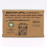 SCANFIL® 50wt Organic Pima Cotton Thread Trio Set - 3ct 500yd Spools - Holiday