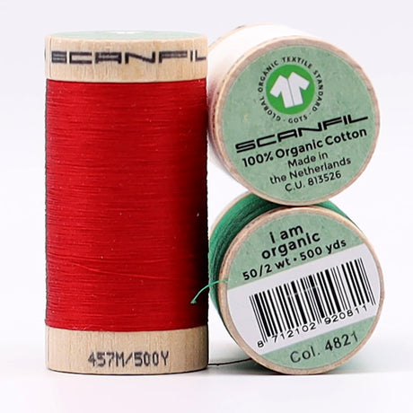 SCANFIL® 50wt Organic Pima Cotton Thread Trio Set - 3ct 500yd Spools - Holiday