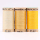 SCANFIL® 50wt Organic Pima Cotton Thread Trio Set - 3ct 500yd Spools - Sunshine Yellows