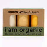 SCANFIL® 50wt Organic Pima Cotton Thread Trio Set - 3ct 500yd Spools - Sunshine Yellows
