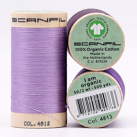 SCANFIL® 50wt Organic Pima Cotton Thread Trio Set - 3ct 500yd Spools - Cool Purples