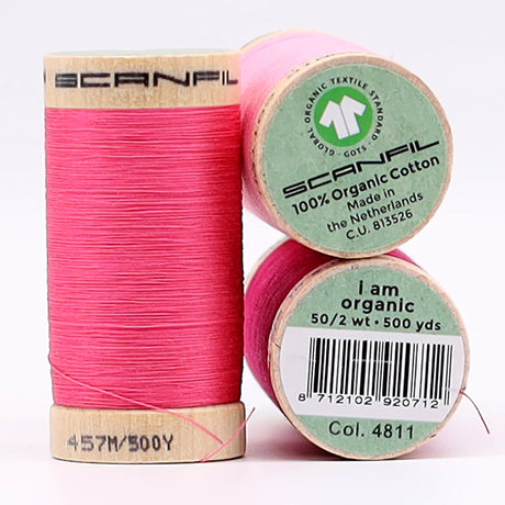 SCANFIL® 50wt Organic Pima Cotton Thread Trio Set - 3ct 500yd Spools - Pretty Pinks