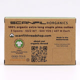 SCANFIL® 50wt Organic Pima Cotton Thread Trio Set - 3ct 500yd Spools - Stormy Grays