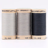 SCANFIL® 50wt Organic Pima Cotton Thread Trio Set - 3ct 500yd Spools - Stormy Grays