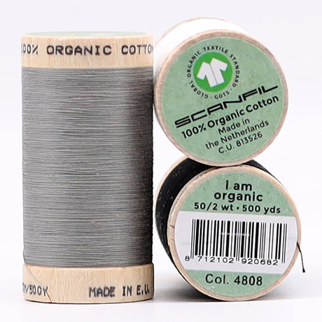 SCANFIL® 50wt Organic Pima Cotton Thread Trio Set - 3ct 500yd Spools - Achromatics