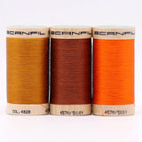 SCANFIL® 50wt Organic Pima Cotton Thread Trio Set - 3ct 500yd Spools - Harvest Hues