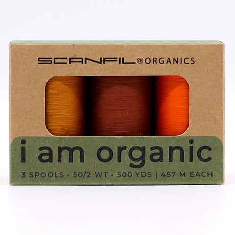 SCANFIL® 50wt Organic Pima Cotton Thread Trio Set - 3ct 500yd Spools - Harvest Hues