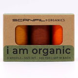 SCANFIL® 50wt Organic Pima Cotton Thread Trio Set - 3ct 500yd Spools - Harvest Hues