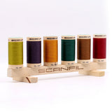 SCANFIL® 50wt Organic Pima Cotton Thread Set - 6ct 500yd Spools & Wood Rack - Harvest Time