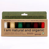 SCANFIL® 50wt Organic Pima Cotton Thread Set - 6ct 500yd Spools & Wood Rack - Holiday Traditions