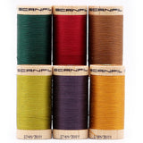 SCANFIL® 30wt Organic Pima Cotton Thread Set - 6ct 300yd Spools & Wood Rack - Harvest Time