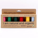 SCANFIL® 30wt Organic Pima Cotton Thread Set - 6ct 300yd Spools & Wood Rack - Trendy Holiday
