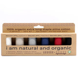 SCANFIL® 30wt Organic Pima Cotton Thread Set - 6ct 300yd Spools & Wood Rack - Neutrals