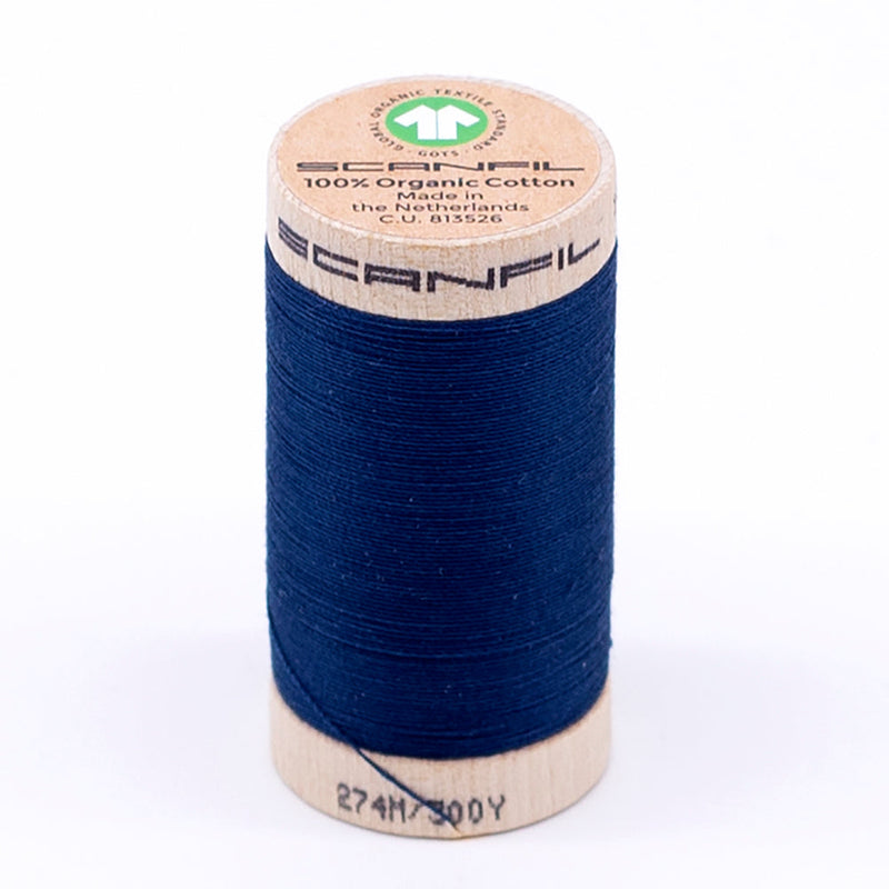 SCANFIL® 30wt Organic Pima Cotton Thread 300 yds - 4865 Sailor Blue